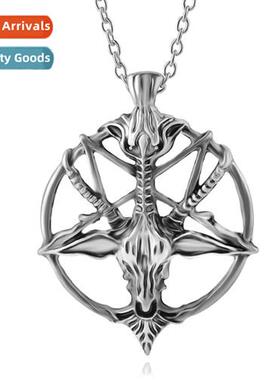 Europe and  Uned States retro skull Pan God sheep head neckl