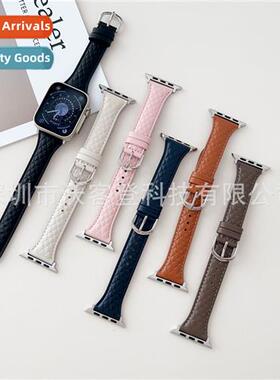 适用apple watch small savage waist diamond pattern leather s