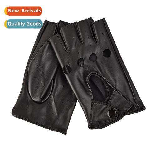 Womens half finger fashi hollow half finger pu imati lear st