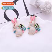 carto whe rabb fashi cute enamel earrings play Thanksgiving