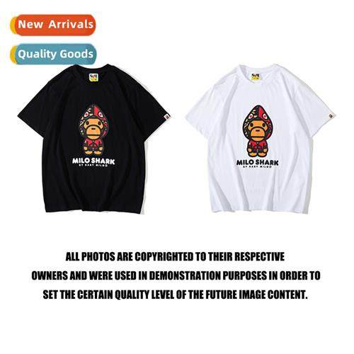 Tide SHARK MILO red shark hat small mkey T-shirt summer cott