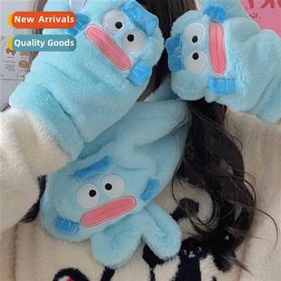 winter scarf sets ins two fish gloves warm Carto wind ugly