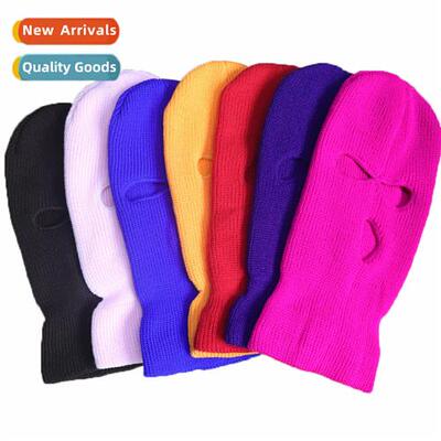 Three-hole wool kn cap outdoor mask warm cap windpro neck pr