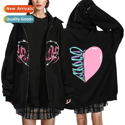 Fashi Autumn Womens Zipper Hoodie Butterfly Pullover Hoodie