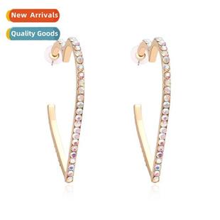 geometric heart shaped New retro simple earrings creative