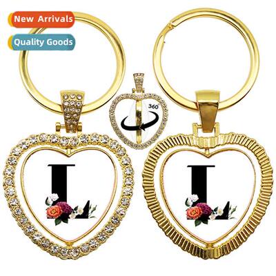 26 letters   alphabet glass charms 360 degree rotati heart p