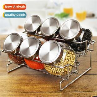 Seasing Jar Shelf Spice Seasin Box Rack Glass Set