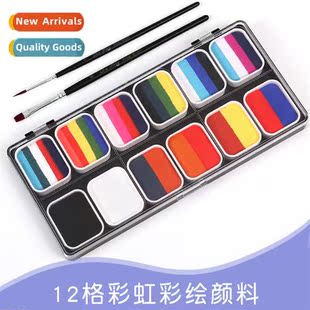 12 colors rainbow washable body paint matte pearlescent fluo