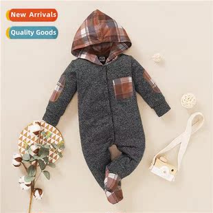 plaid bab fall new spring 2021 print ins sleeved baby