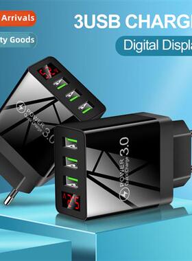 5V3.1A digal display charger 3USB display phe charger smartp