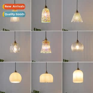 bedroom bedside lamp Retro log chelier Japanese creati small