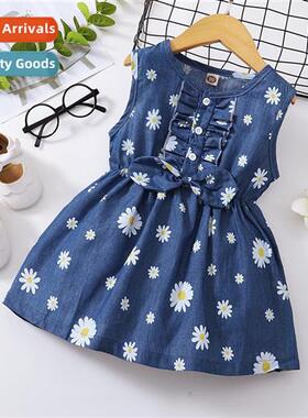 Girls Spring  Autumn 2021 new n sleeveless middle  large chi