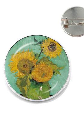 Van Gogh Sunflower Art Vintage Brze Pin Timeless Gemste Cabo