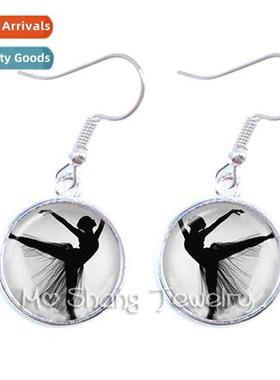 Ballerina Dangle Earrings Ballet Dancer Artistic Photo Acces