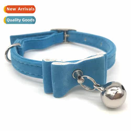 23 flocked pet collar bell bow cat necklace cat dog universa