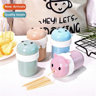 Plastic carto toothpick box creative an bear toothpick jar s