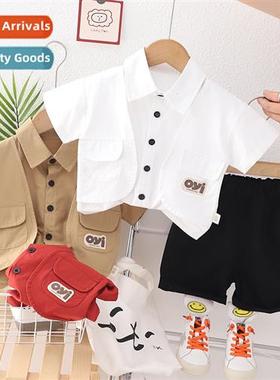 Boys summer su 2023 new hsome baby childrens summer workwear