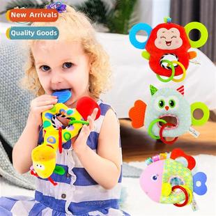 Baby hheld rattles bing music teers can be gnawed baby grip