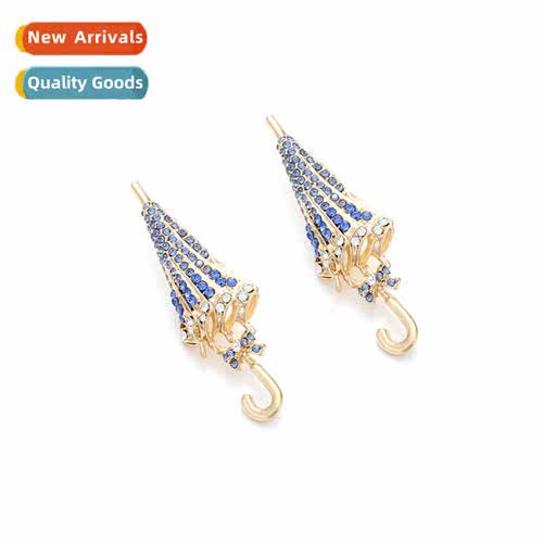 persalized fashi alloy inlaid diamd umbrella earrings temper