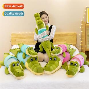 Creative dressing big teeth crocodile plush toy bed sleeping