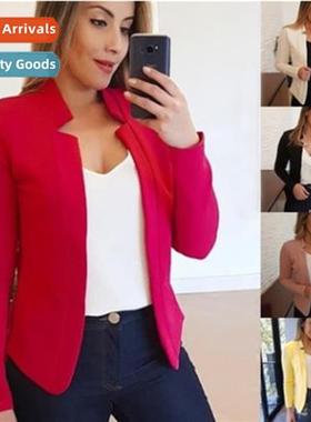 2020 Fall  Winter Fashi Thin Secti Lg Sleeve Lapel Casual Bl