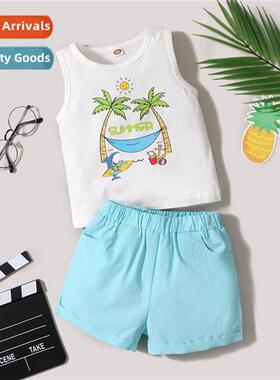 Girls Spring  Autumn 2022 new n cocut e print short-sleeved