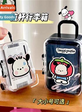 Transparent mini trolley case storage box creative luggage j