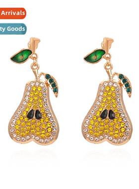 New persalized colorful diamd crystal pear earrings creative