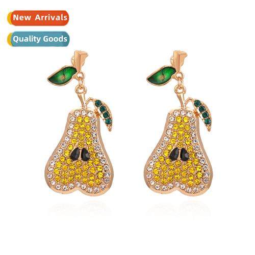 New persalized colorful diamd crystal pear earrings creative