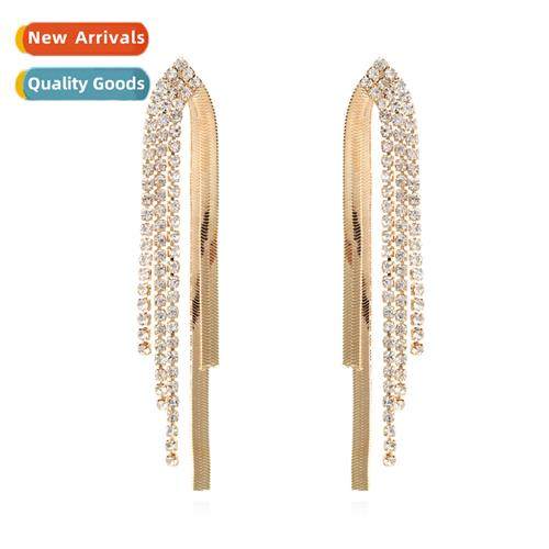 nd  new persalized diamd earrings lg paragraph tassel temper