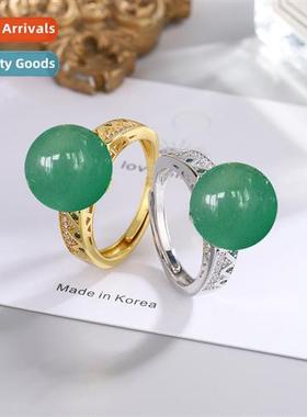 Natural 12MM Dgling jade ring female temperament elegant cha