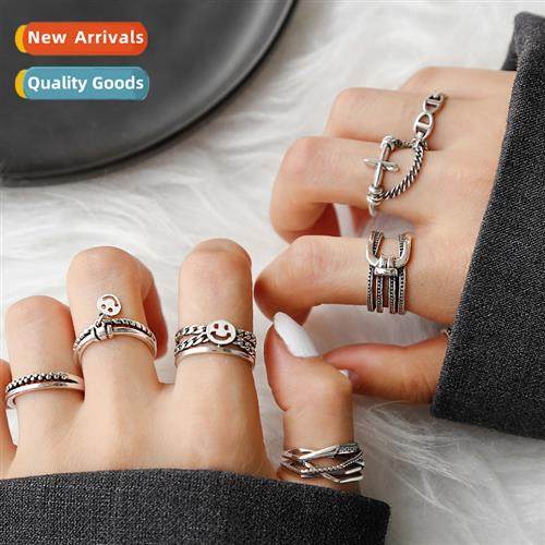 Thai silver ring vintage silver ring  combinati index finger