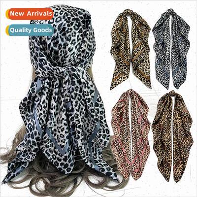 mulation silk scarf women 90cm satin square scarf leopard Eu