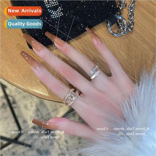Korea luxury flash diamond ring women 2022 new fashion sense