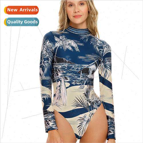 2023 New One-piece Swimsu Women Long Sleeve Strappy Sexy Bac