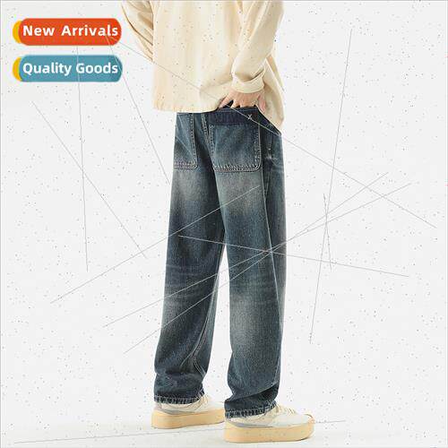 Denim casual pants men new fall HK nd retro gangster handsom