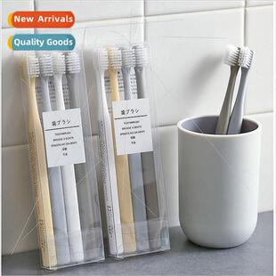 Soft Bristle Toothbrush 4pcs Set Family Box Adult Macaroon T