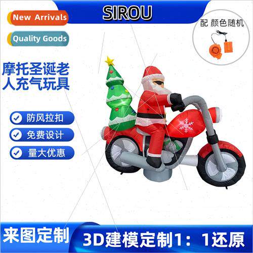 Christmas Motorcycle Santa Claus Inflatable Clothing Stage P