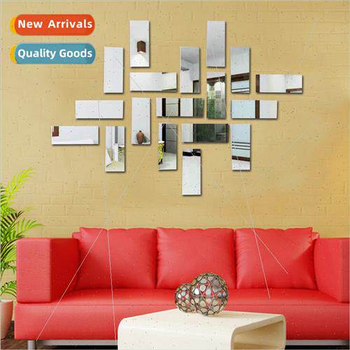mple Geometric 18pcs Long gsaw Puzzle Mirror Wall Sticker Be