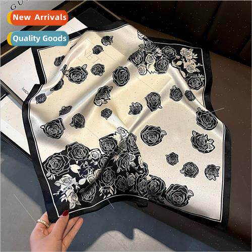 Spring Autumn silk small square scarf female real silk scarf