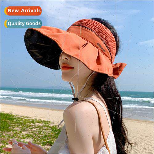 2023 Korea  summer new hat female black rubber hollow top br