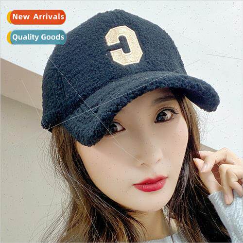 Korea  fall winter lamb wool hat female duck tongue cap fash