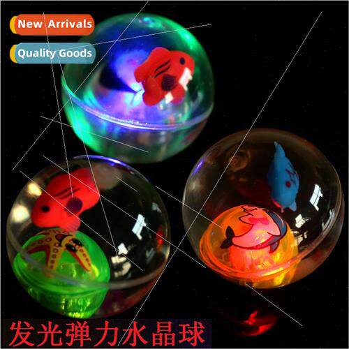 Wh Rope 6.5CM Large Glowing Bouncing Ball Crystal Balls Flas