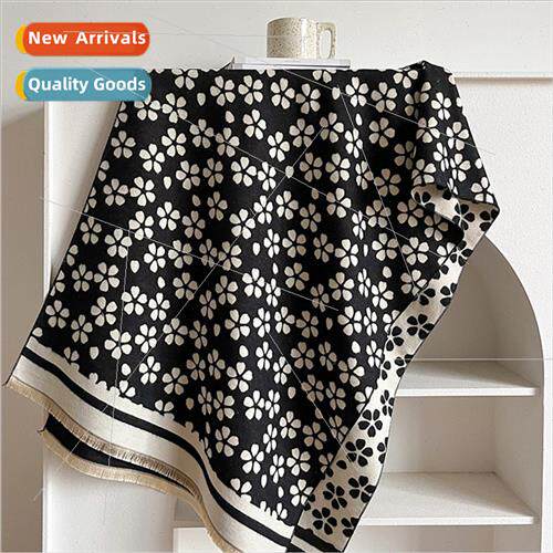 Scarf female winter 2023 new Korea  hundred wh fashion black