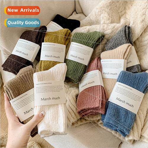 Wool socks women autumn winter thickened warm high top long