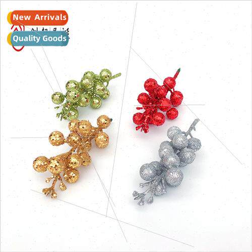 15CM 15 Heads Gold Dust Sequins mulation Cherry Berry Christ