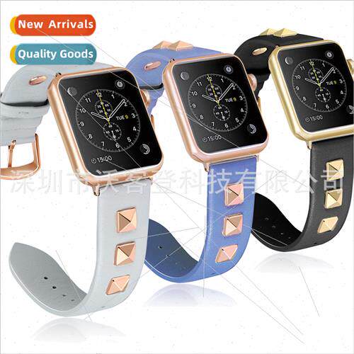 适用Apple Apple Watch8/7/SE/6/5/4/32 fashion  rivets leather
