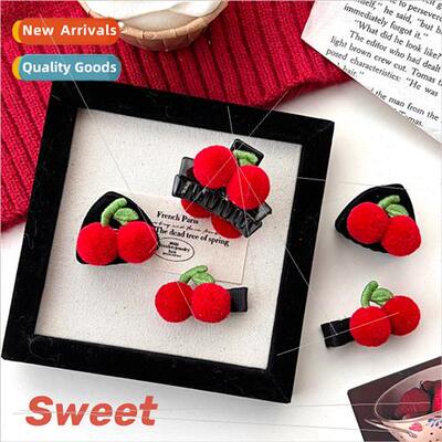 new temperament retro cherry hair accessories sweet girl hea