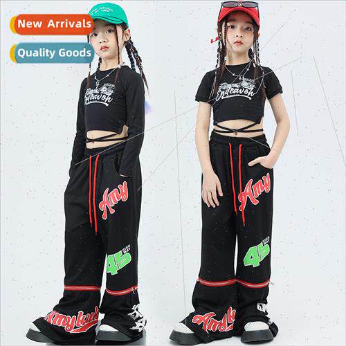 Childrens Jazz Dance Permance Costume Girls Short Neckless T