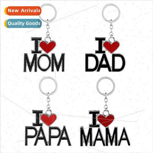 new father day creative letters I LOVE YOU MOM DAD keychain